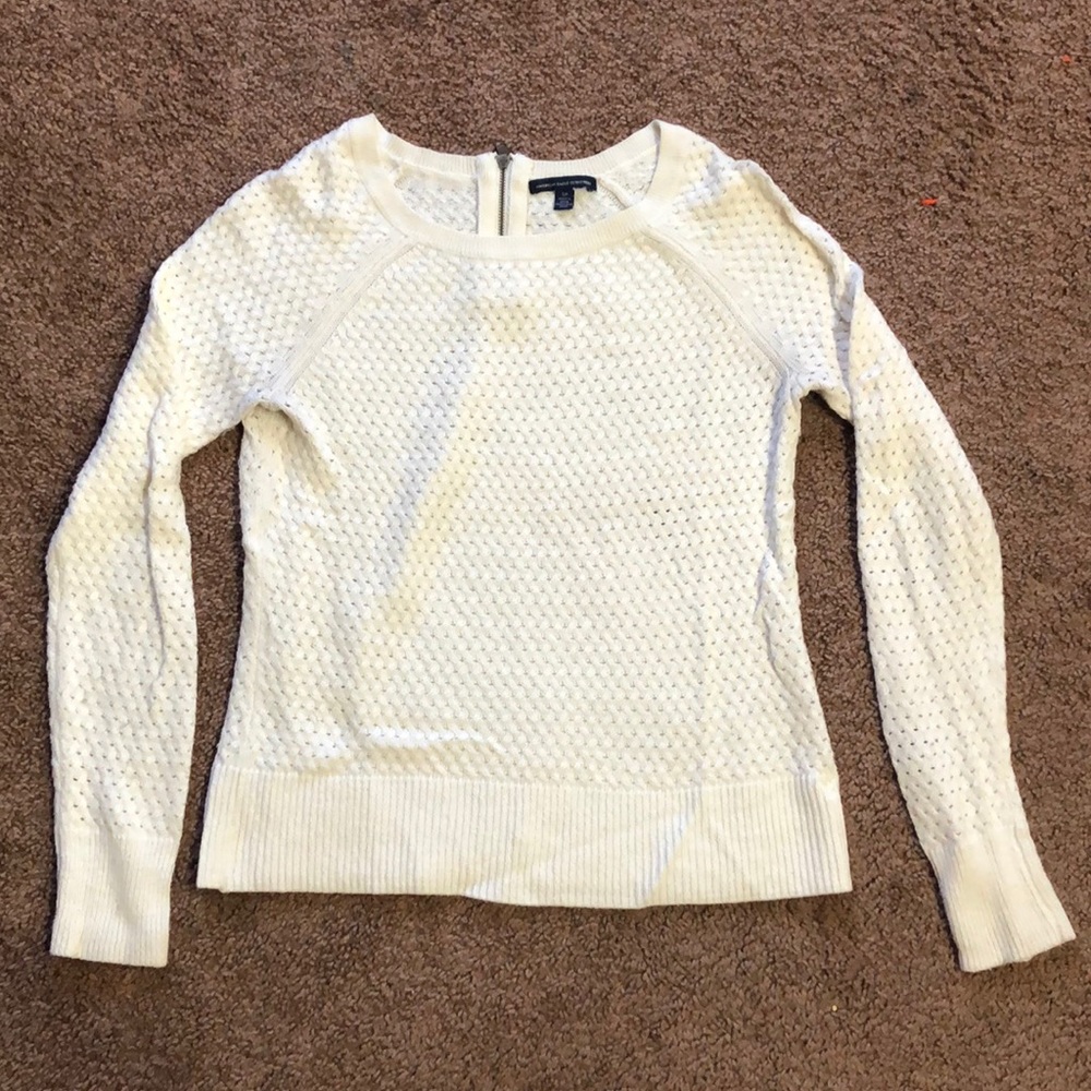 White knit sweater